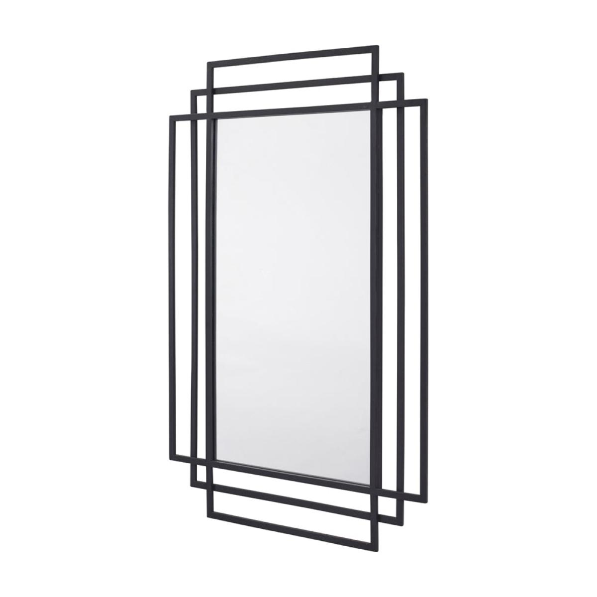 Olivia's Chase Metal Rectangular Multi Framed Wall Mirror in Black – image 3