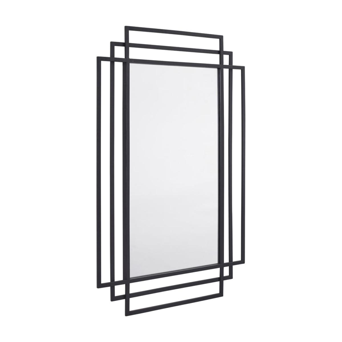Olivia's Chase Metal Rectangular Multi Framed Wall Mirror in Black – image 4