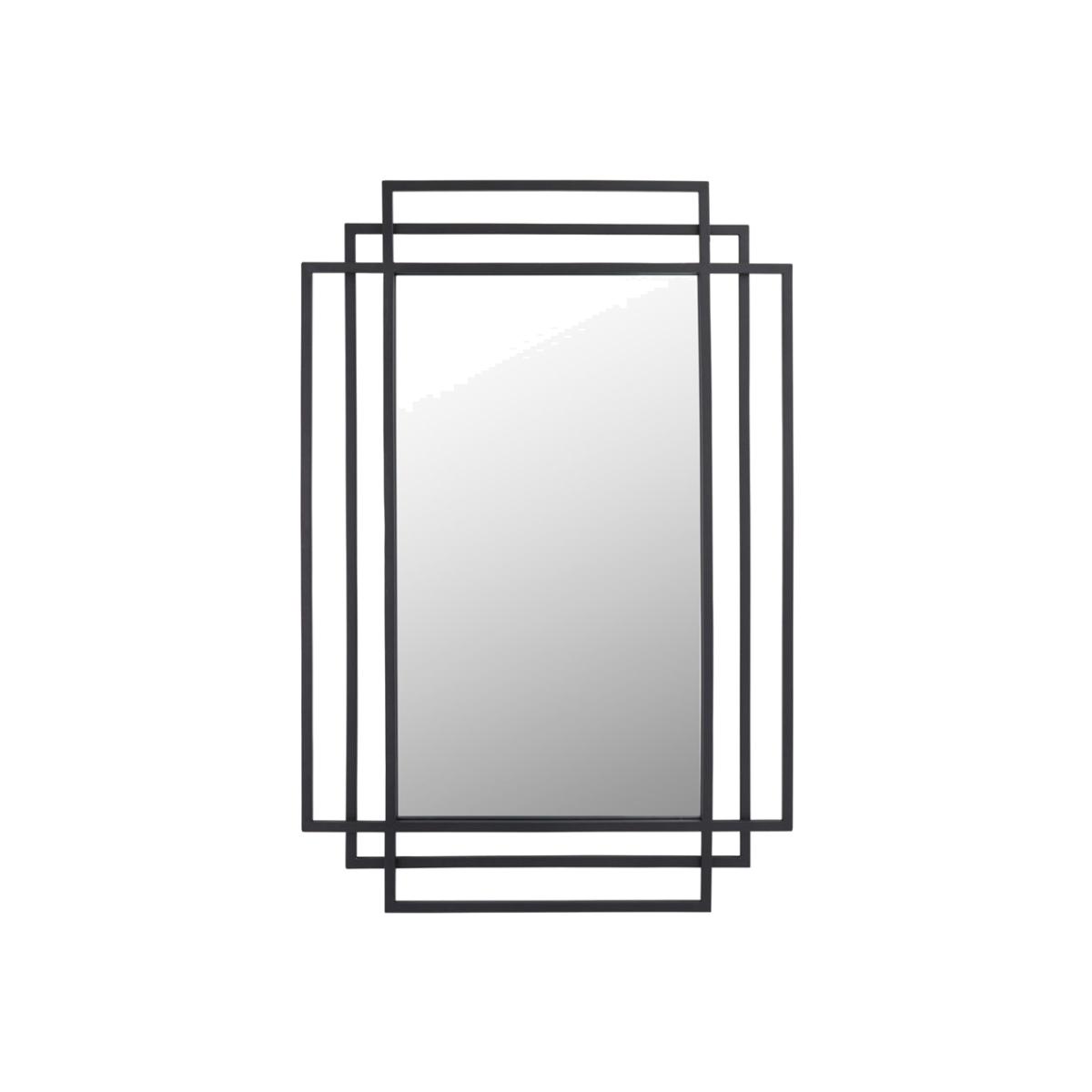 Olivia's Chase Metal Rectangular Multi Framed Wall Mirror in Black – image 1
