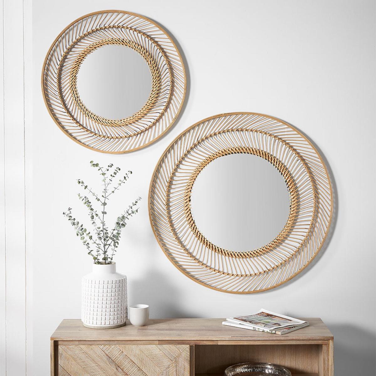 Olivia's BoBo Bamboo Round Wall Mirror Large – image 2