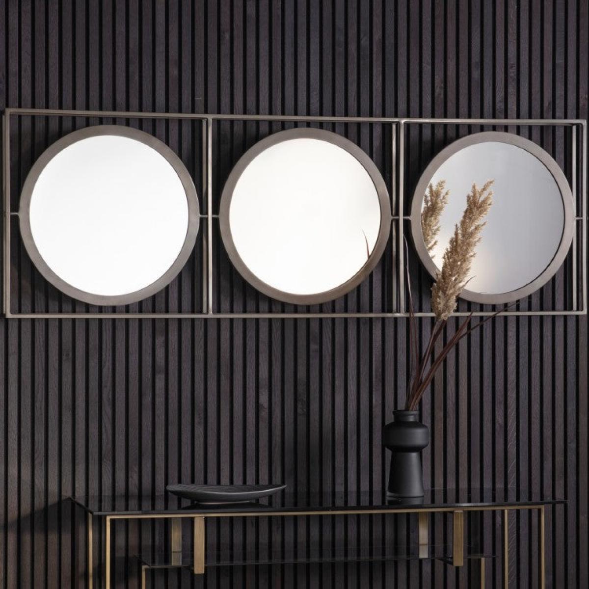 Gallery Interiors Hague Zinc Wall Mirror / Triple – image 2