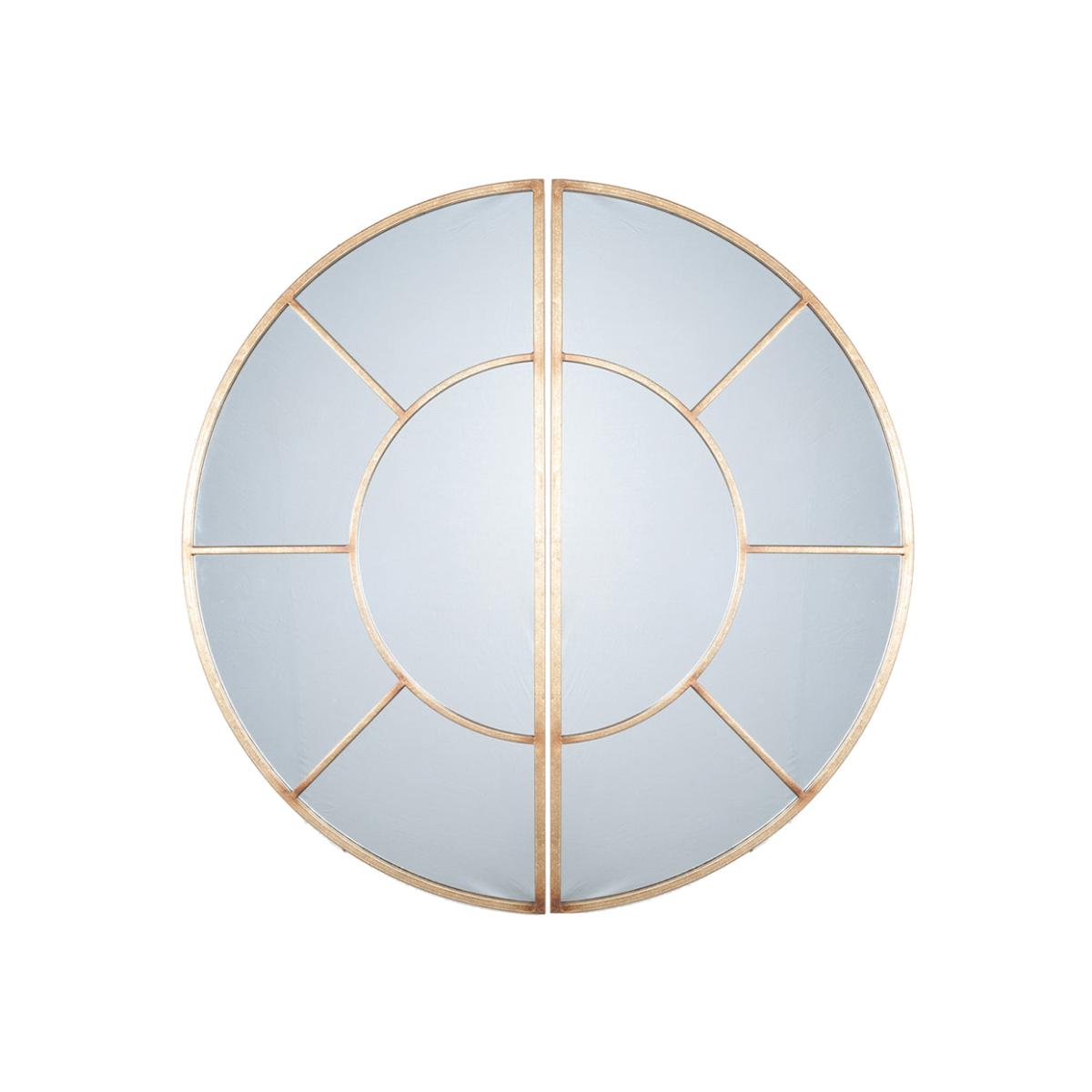 Olivia's Metal 2 Half Moon Section Wall Mirror in Antiuqe Gold