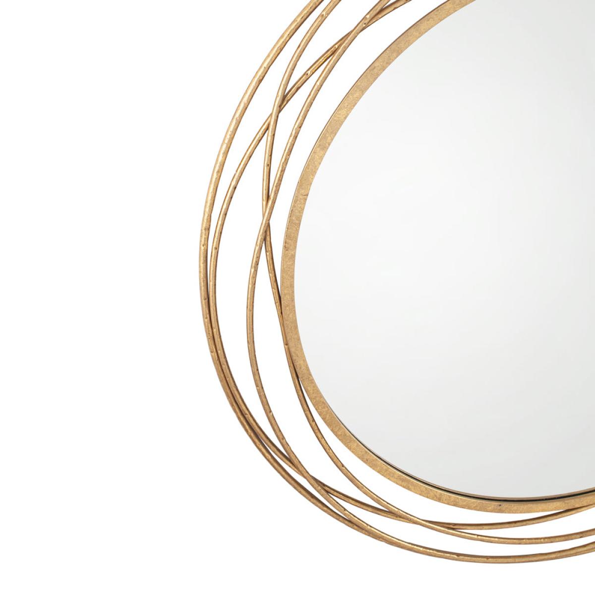 Olivia's Metal Round Wall Mirror in Antiuqe Gold – image 3