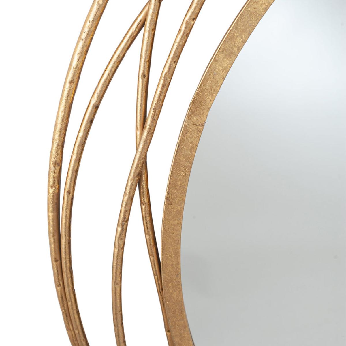 Olivia's Metal Round Wall Mirror in Antiuqe Gold – image 4