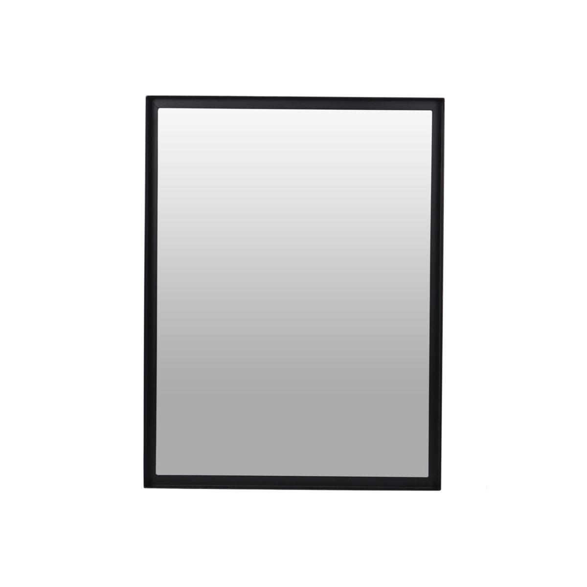 Libra Interiors Bronx Black Acacia Wood Wall Mirror 100 x76cm – image 1