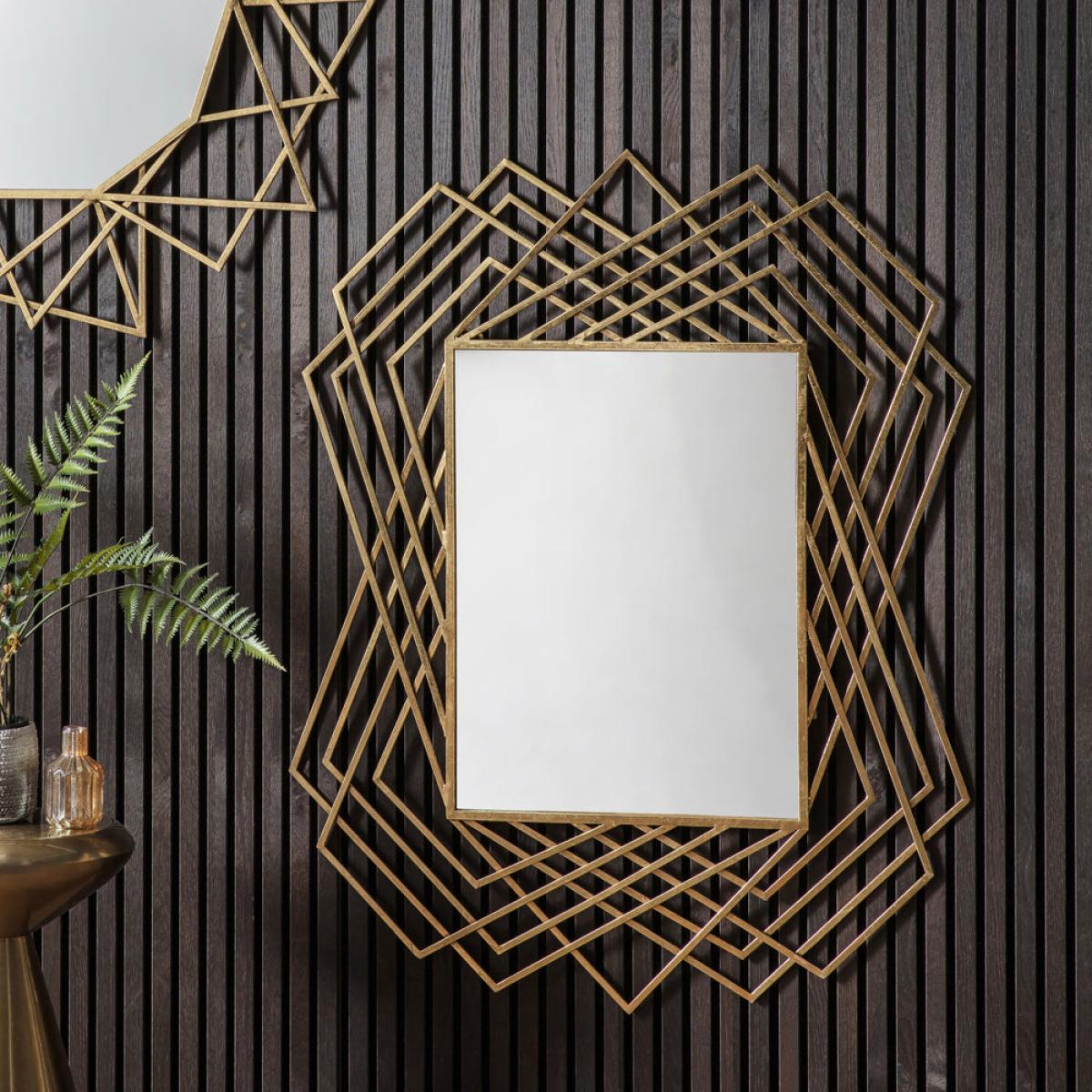 Gallery Interiors Specter Rectangle Mirror in Gold – image 2