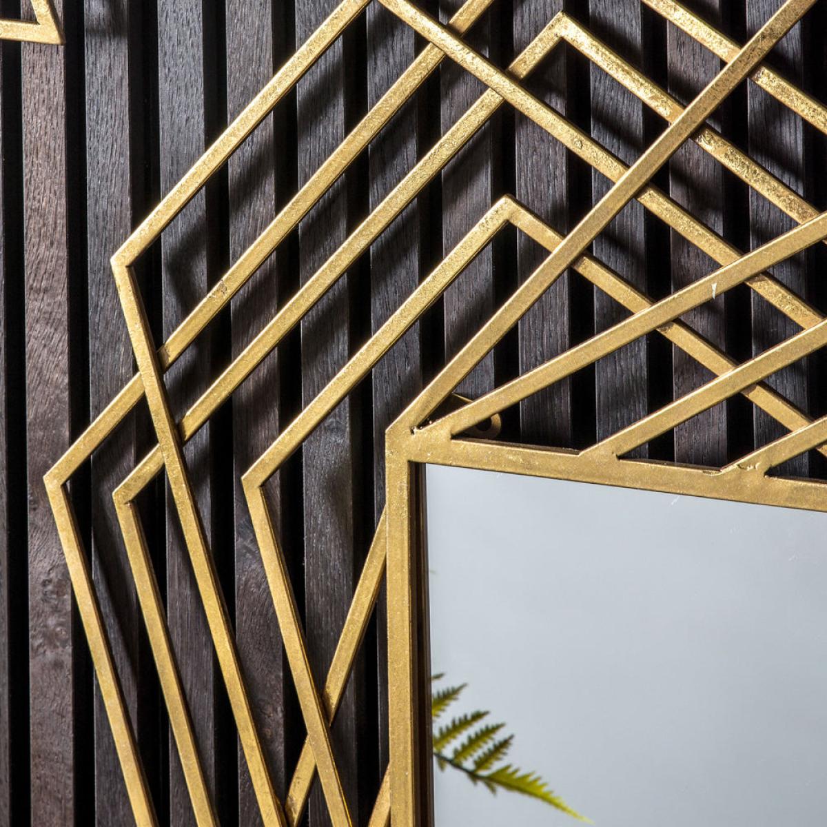 Gallery Interiors Specter Rectangle Mirror in Gold – image 3
