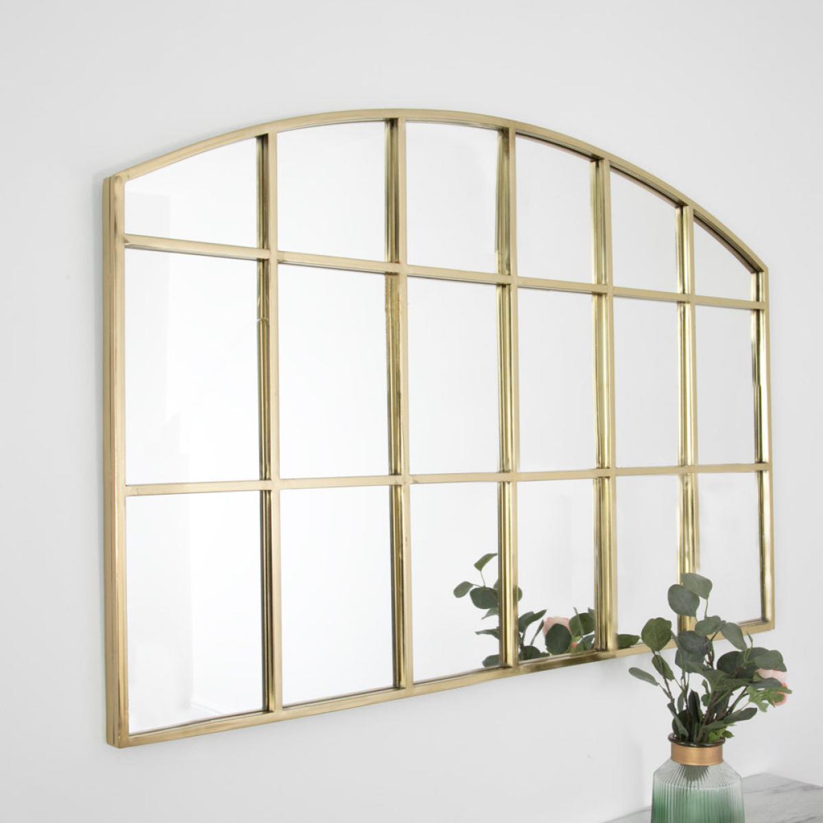 Native Home Horizontal Arched Wall Mirror Gold – image 2