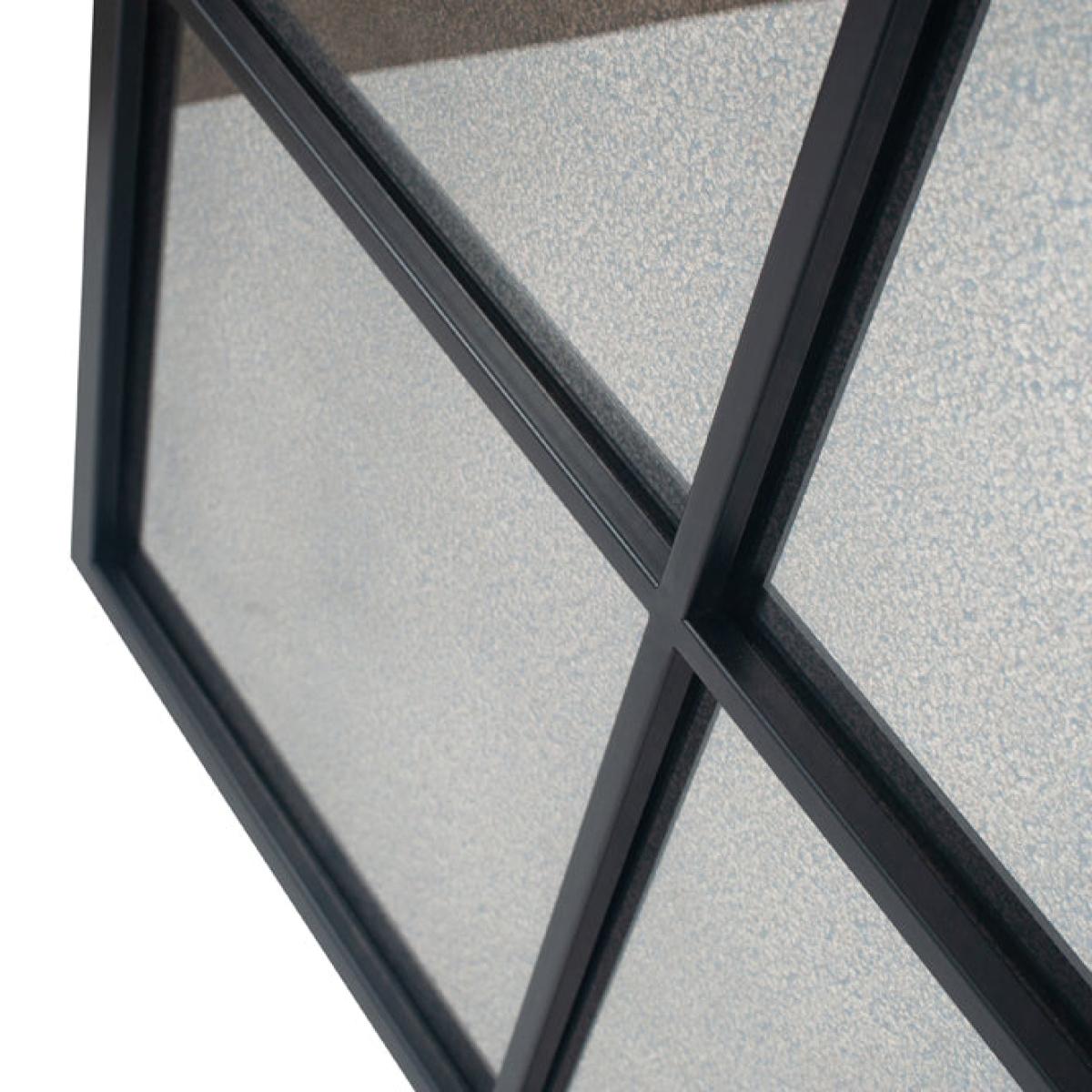 Olivia's Metal 9 Pane Mirror with Foxed Glass in Matt Black – image 3