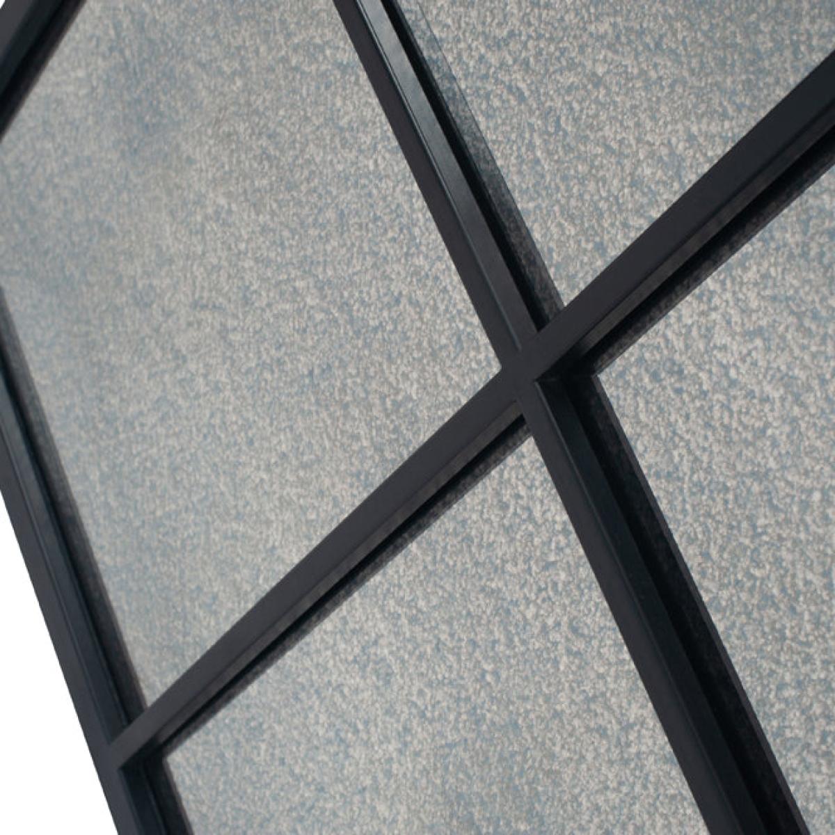 Olivia's Metal 6 Pane Mirror with Foxed Glass in Matt Black – image 2