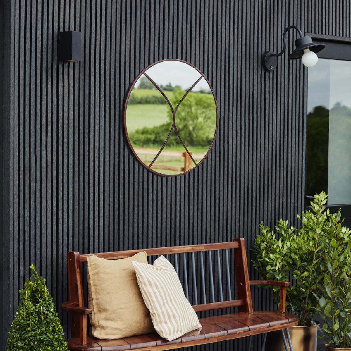 Ivyline Circular Outdoor Mirror Natural Rust – image 3