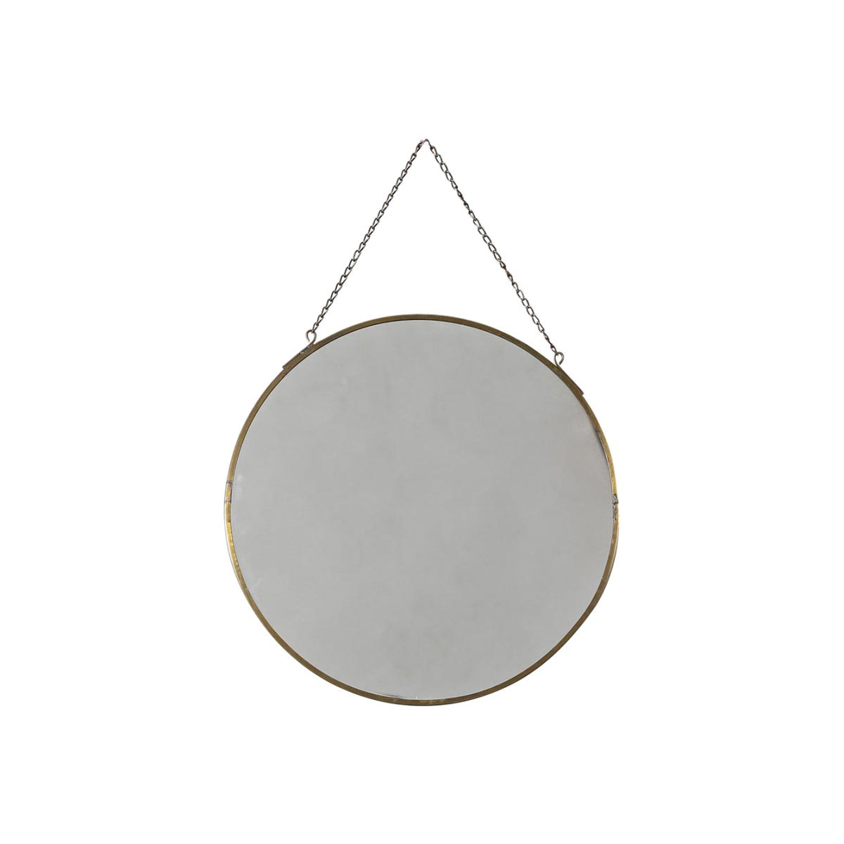 Gallery Interiors Crawford Mirror Round Antique Brass
