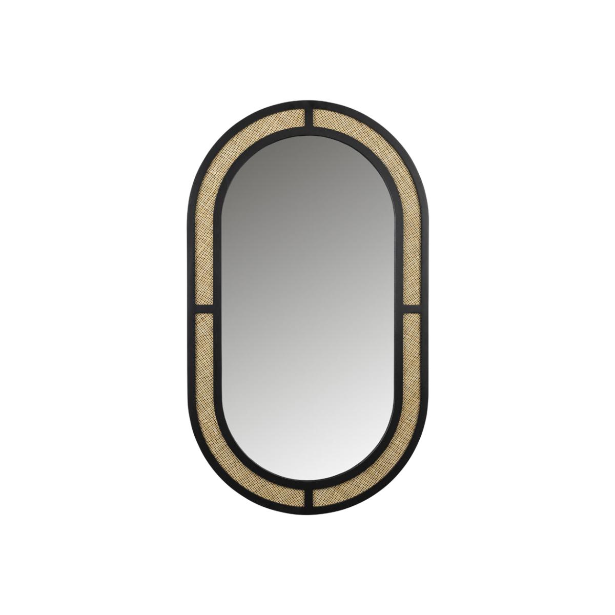 Olivia's Nordic Living Collection Ada Oval Wall Mirror in Black & Beige – image 1