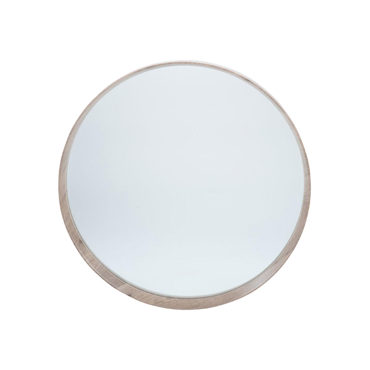 Olivia's Antonio Natural Wood Veneer Round Wall Mirror – image 1