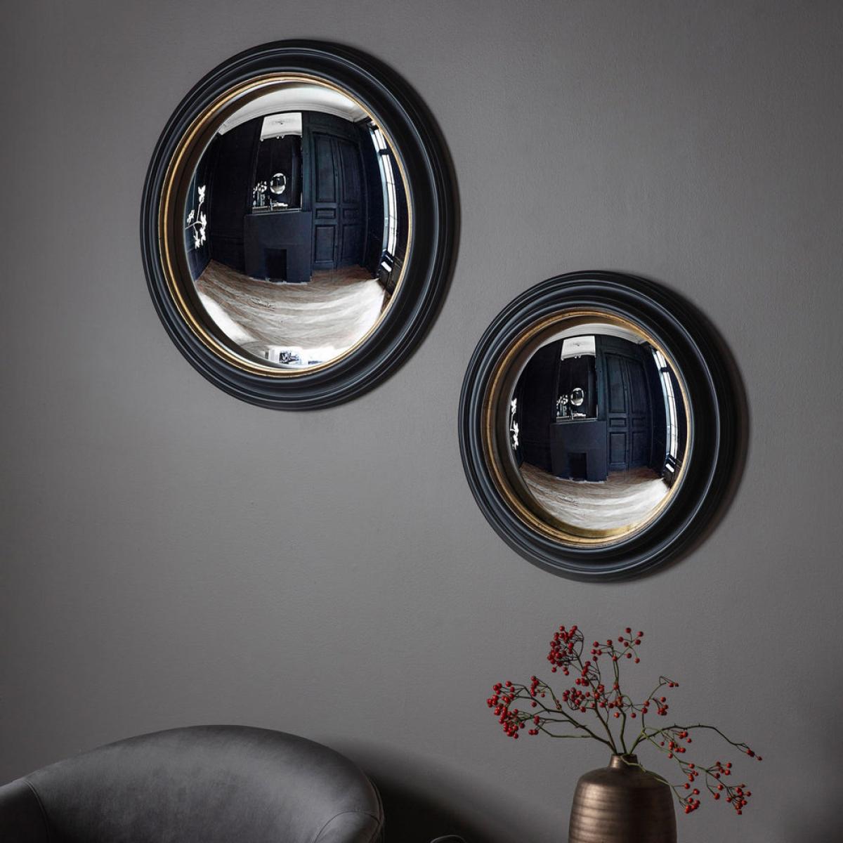 Gallery Interiors Rockbourne Convex Mirror / Black & Gold / Large – image 4