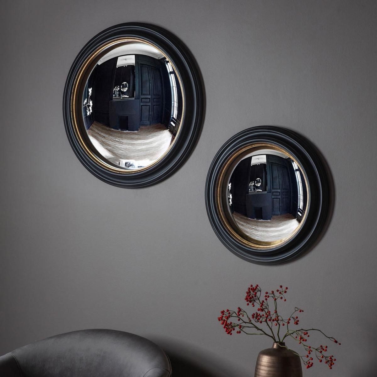 Gallery Interiors Rockbourne Convex Mirror / Black & Gold / Large – image 6