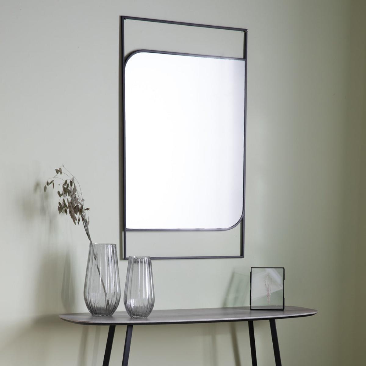 Gallery Interiors Ward Mirror Black – image 1