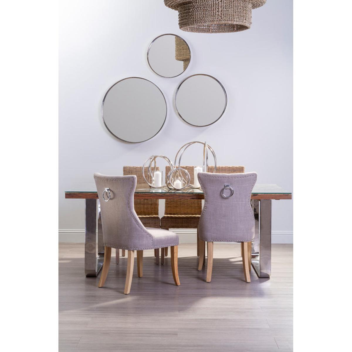 Olivia's Silver Medium Round Wall Mirror – image 2