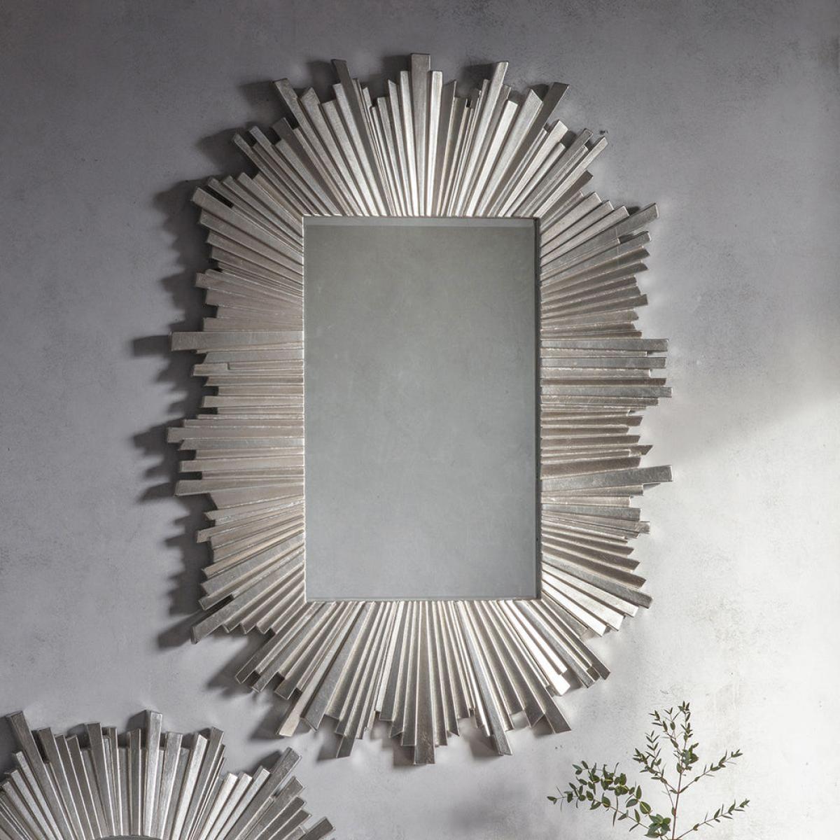 Gallery Interiors Rectangle Herzfeld Mirror / Silver / Rectangle – image 1