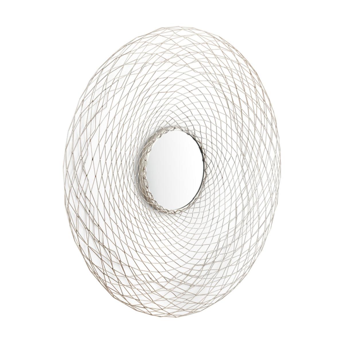 Olivia's Delilah Metal Mesh Effect Round Mirror in Silver – image 3