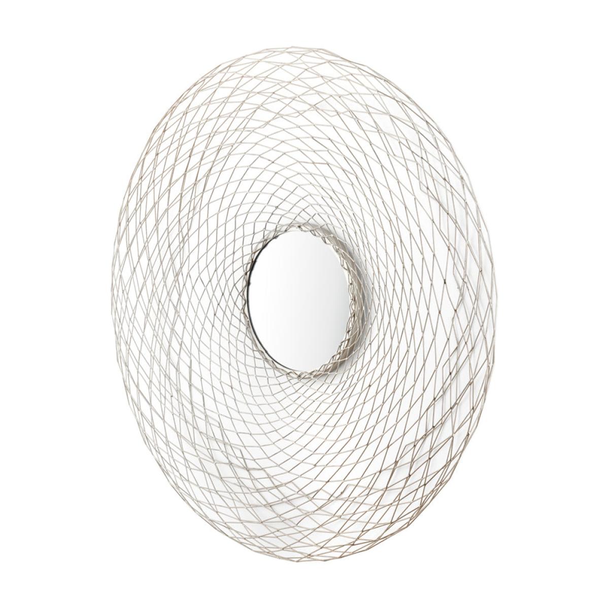 Olivia's Delilah Metal Mesh Effect Round Mirror in Silver – image 5