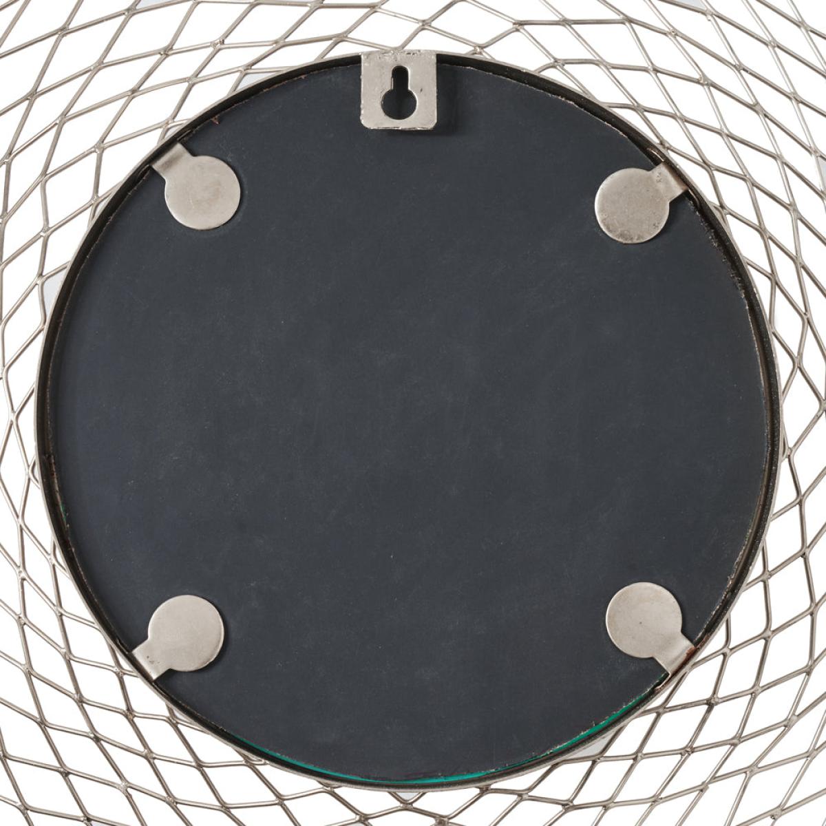 Olivia's Delilah Metal Mesh Effect Round Mirror in Silver – image 6
