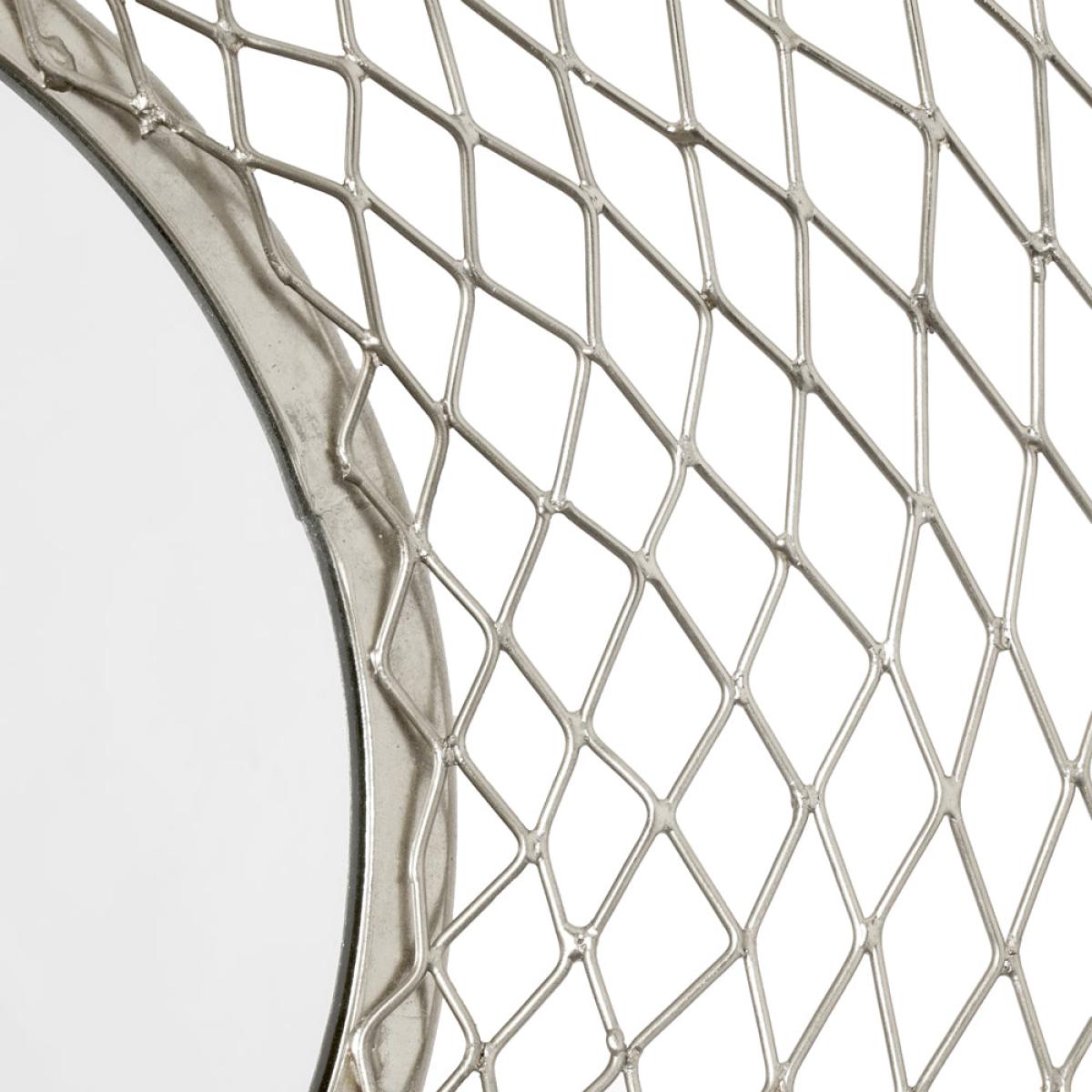 Olivia's Delilah Metal Mesh Effect Round Mirror in Silver – image 7
