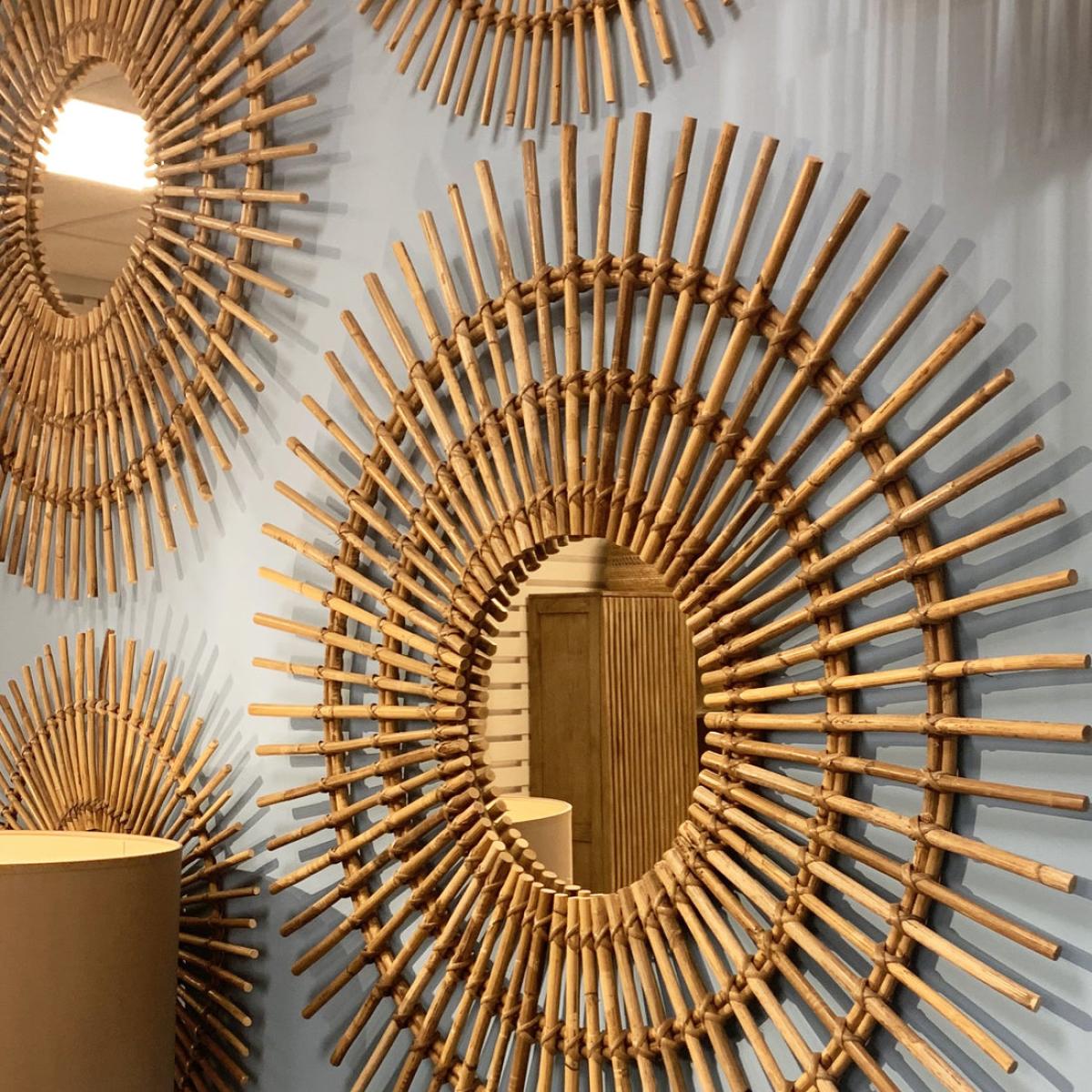 Libra Toba Large Spoke Mirror Rattan – image 4