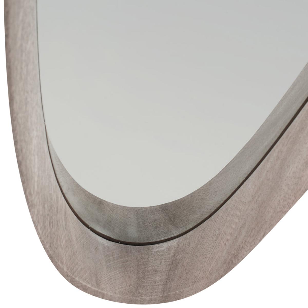 Olivia's Lesha Oak Veneer Teardrop Wall Mirror in Grey – image 3