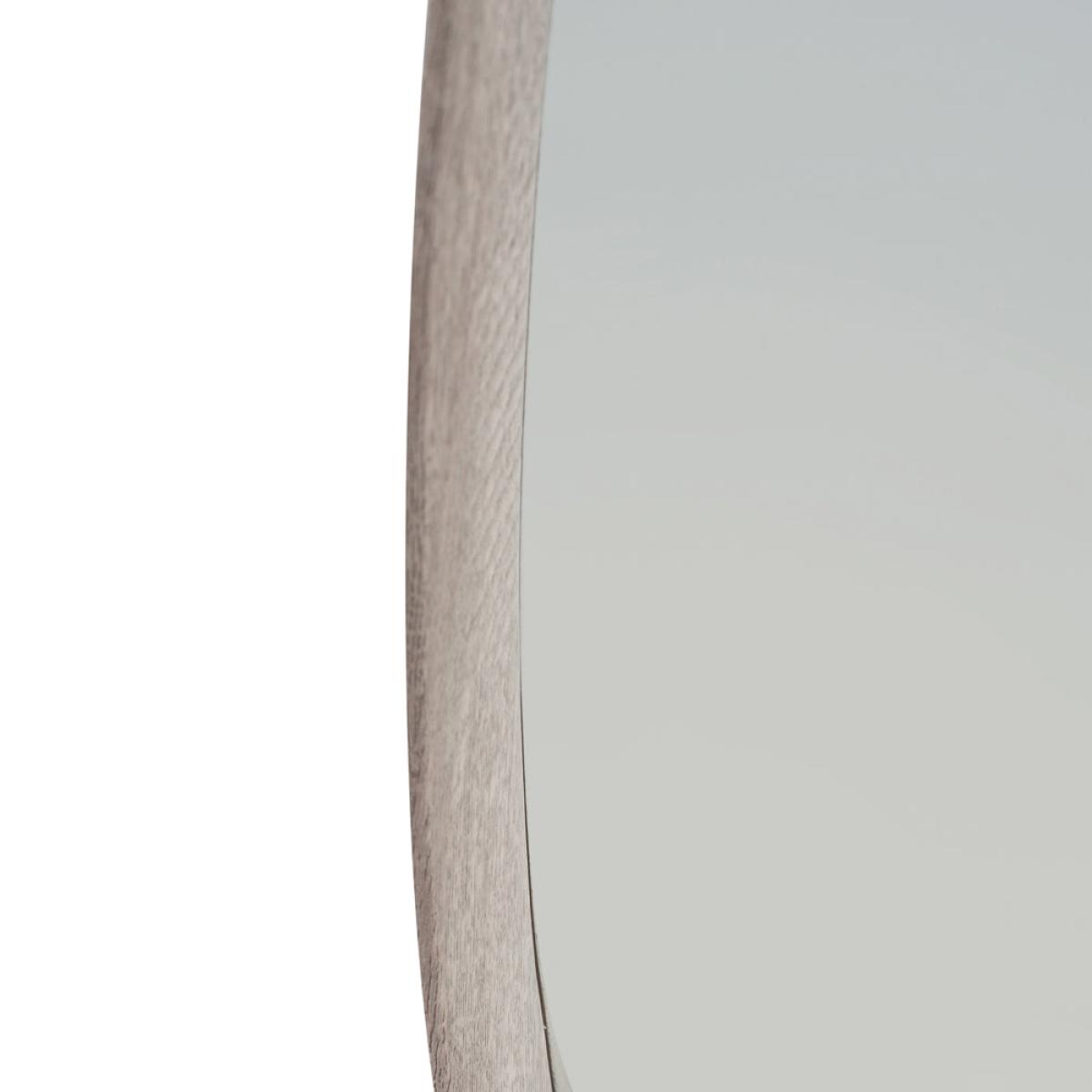 Olivia's Lesha Oak Veneer Teardrop Wall Mirror in Grey – image 5