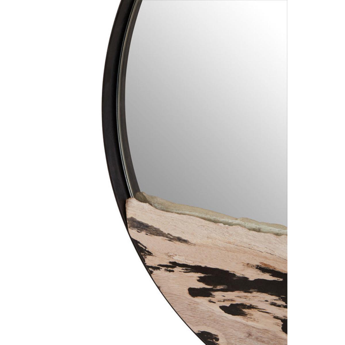 Olivia's Raven Petrified Wood Small Round Mirror – image 3
