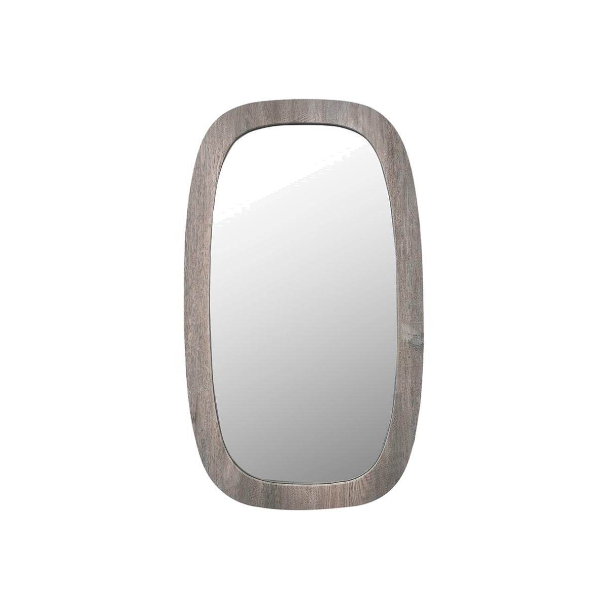 Olivia's Lesha Oak Vaneer Squoval Wall Mirror in Grey – image 1