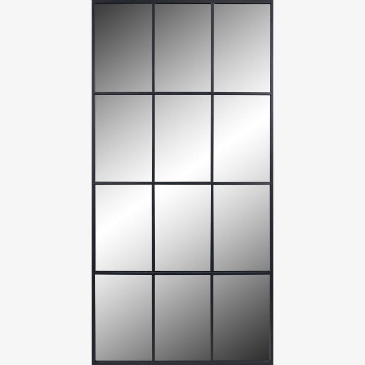 Olivia's Romeo Metal 12 Pane Floor Standing Mirror in Dark Grey – image 1