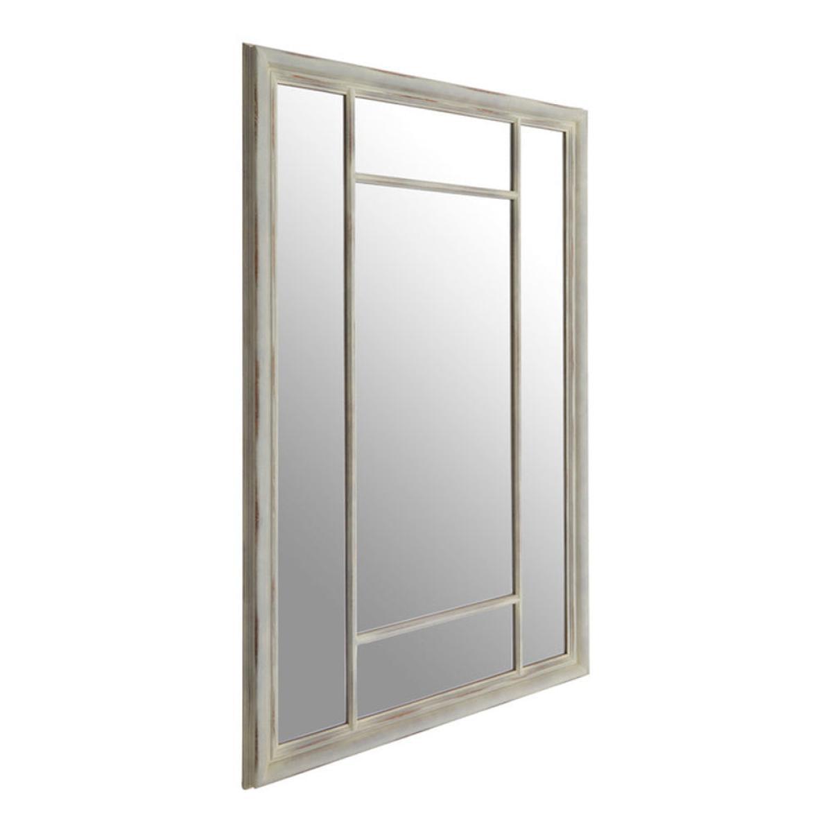 Olivia's Distressed Neutral Rectangular Panle Mirror – image 2