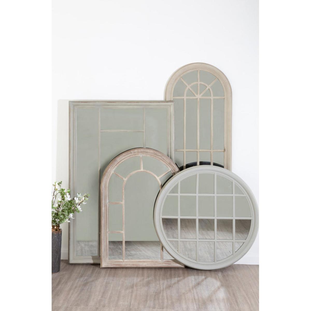 Olivia's Distressed Neutral Rectangular Panle Mirror – image 3
