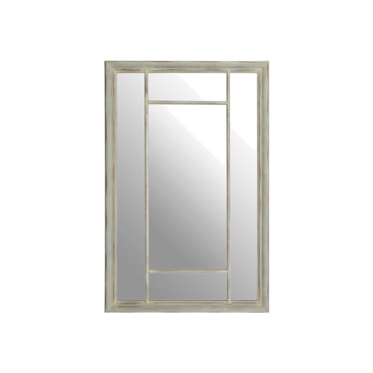 Olivia's Distressed Neutral Rectangular Panle Mirror – image 1