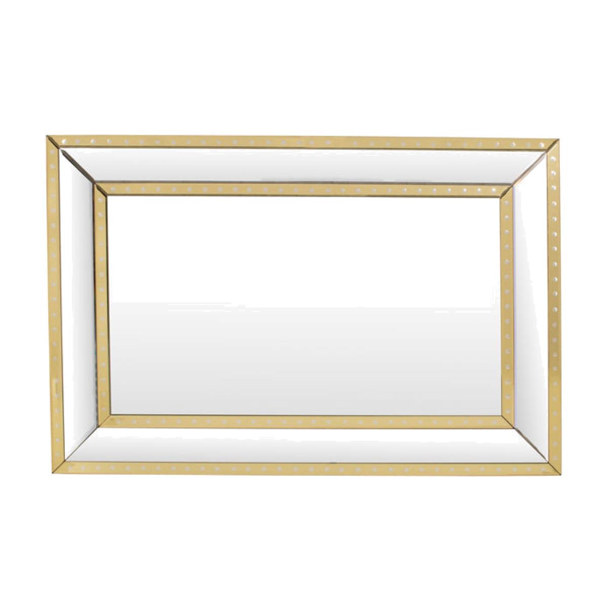 Libra Foxton Rectangular Wall Mirror Gold – image 1