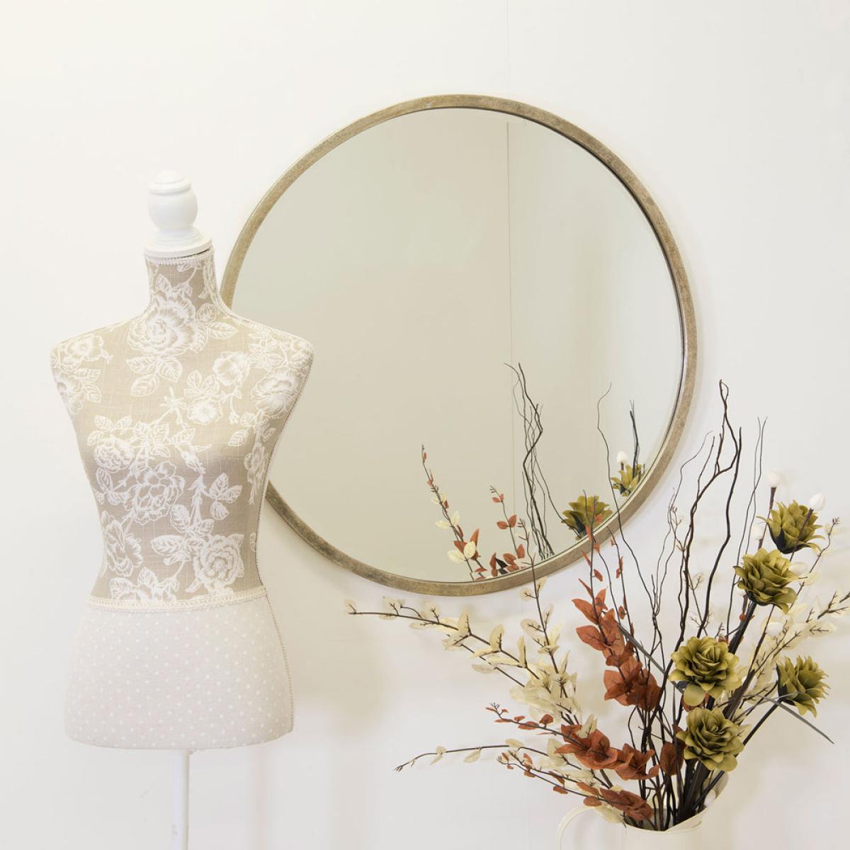 Olivia's Riga Bevelled Round Mirror in Silver - 80 x 80cm – image 3