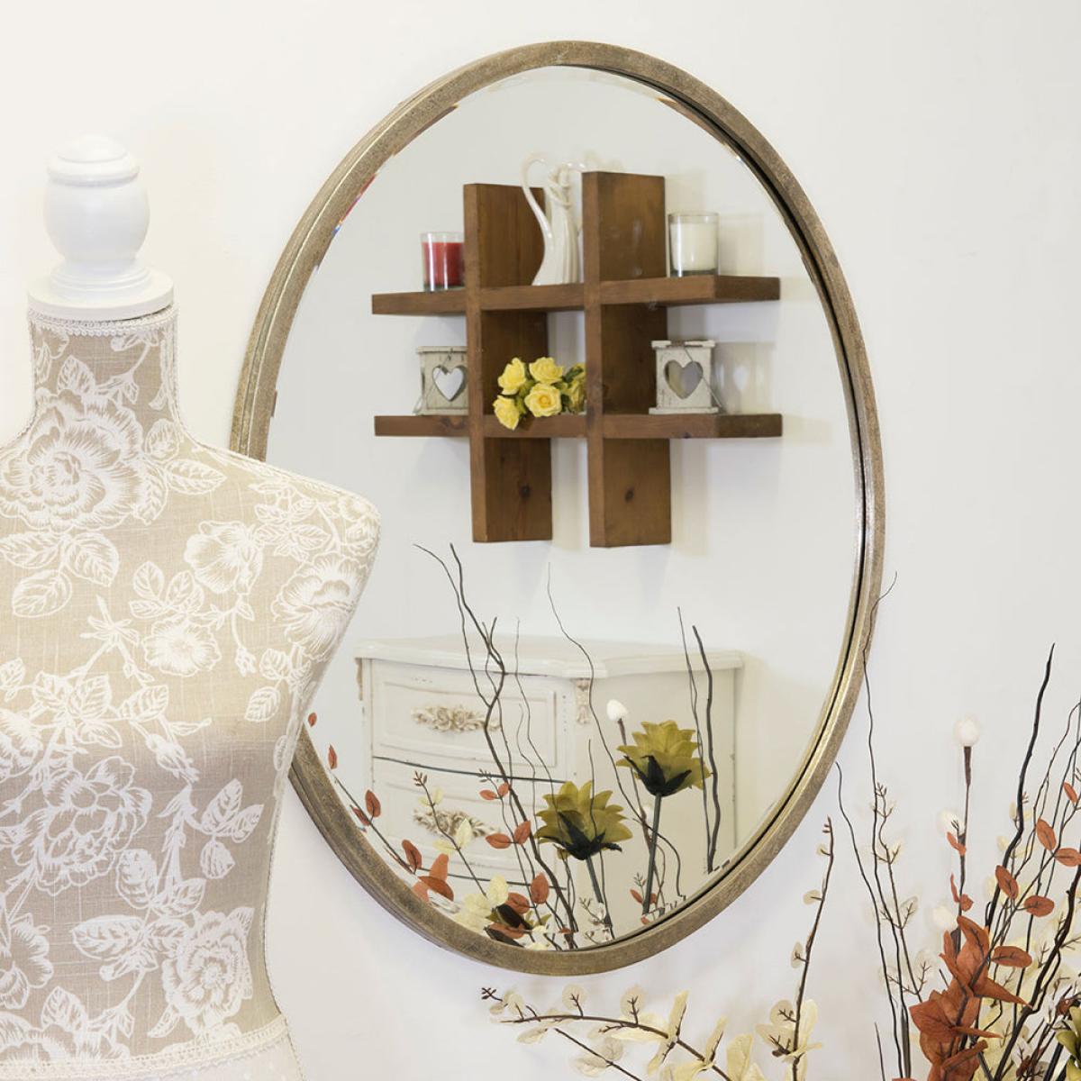 Olivia's Riga Bevelled Round Mirror in Silver - 80 x 80cm – image 5