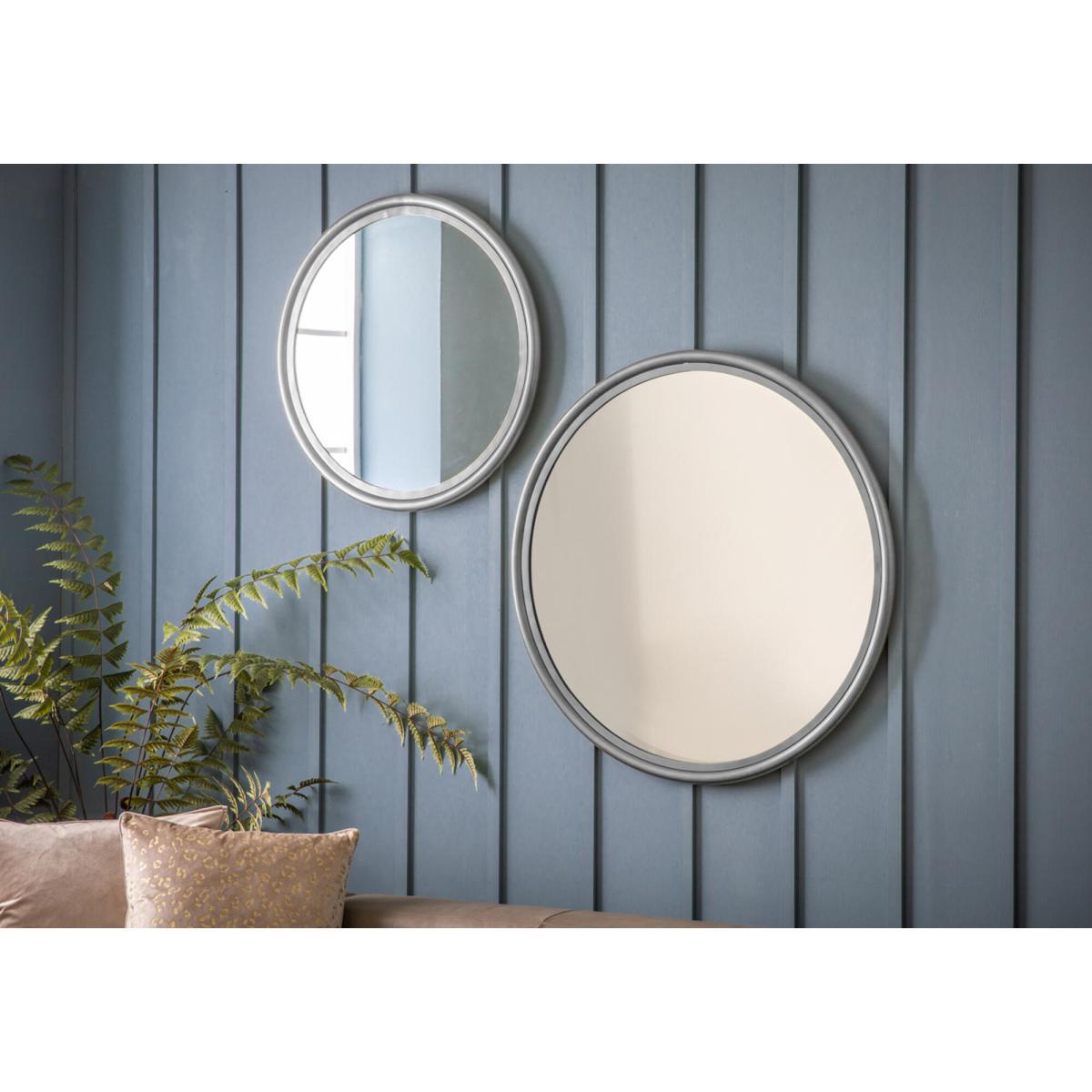 Morgan Round Wall Mirror in Old Silver – image 2