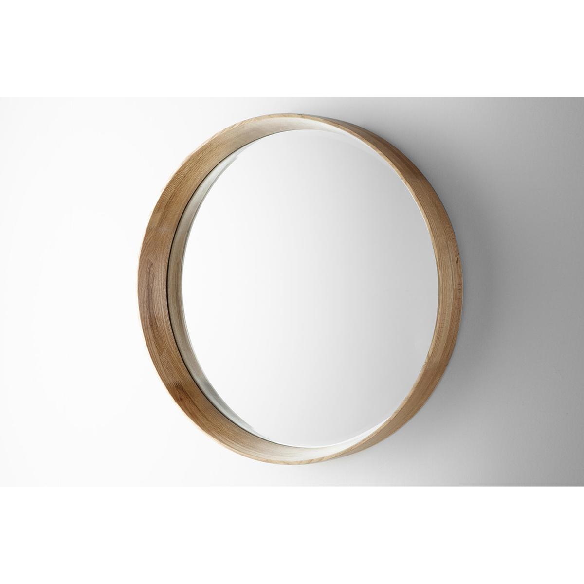 Garret Oak Round Wall Mirror, Small – image 3