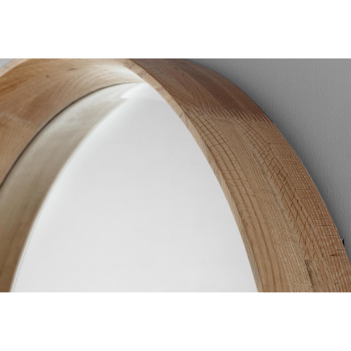 Garret Oak Round Wall Mirror, Small – image 4