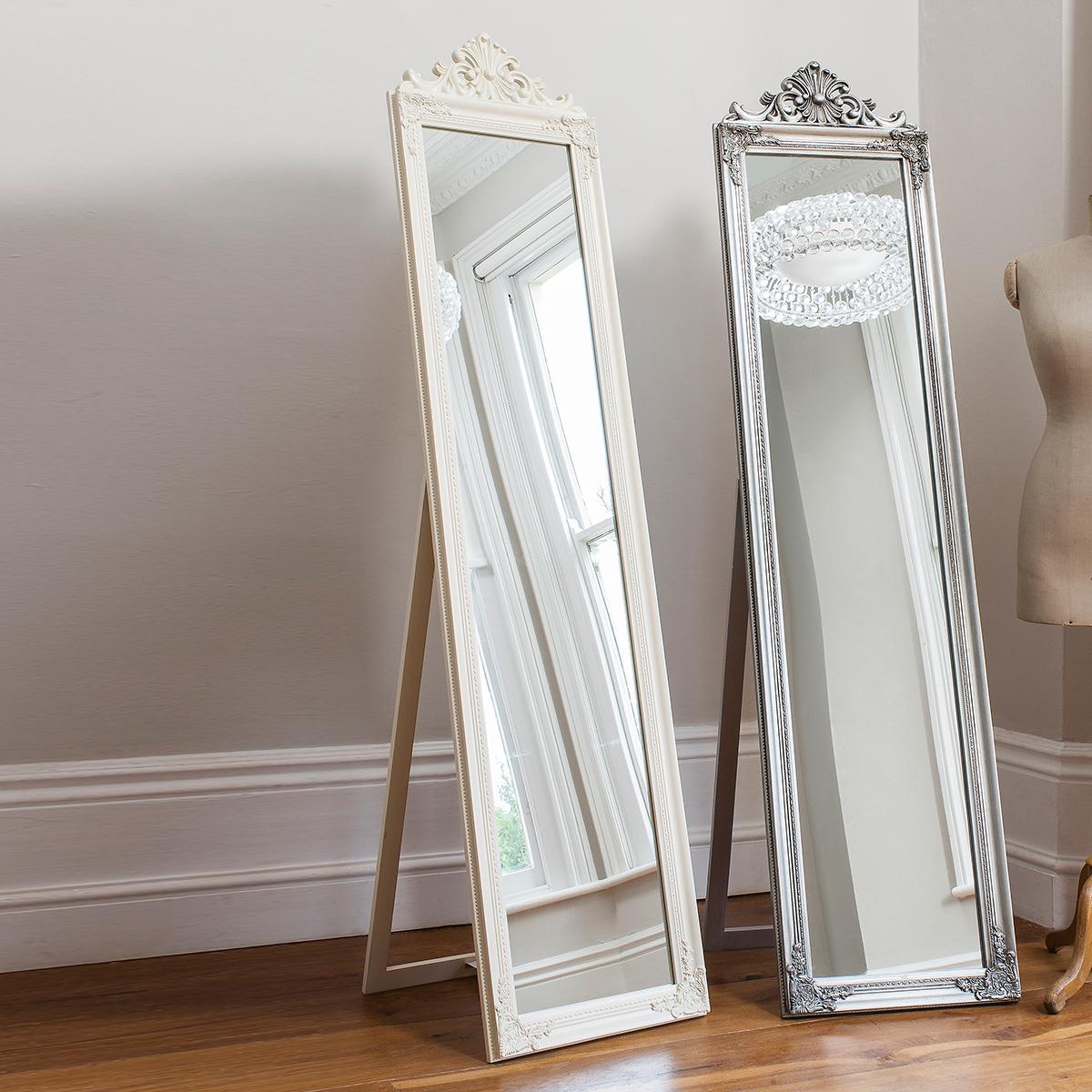 Crest Cheval Mirror in Silver – image 3