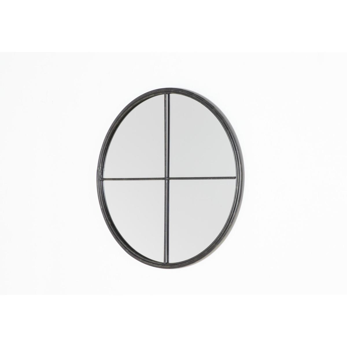 Talon Crittal Window Style Round Mirror in Black – image 3