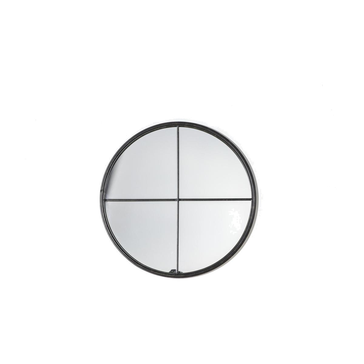 Talon Crittal Window Style Round Mirror in Black – image 1