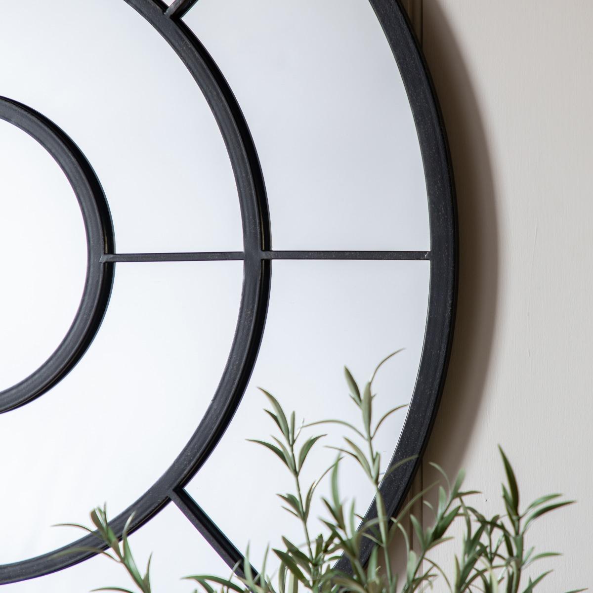 Divide Round Mirror in Black – image 2