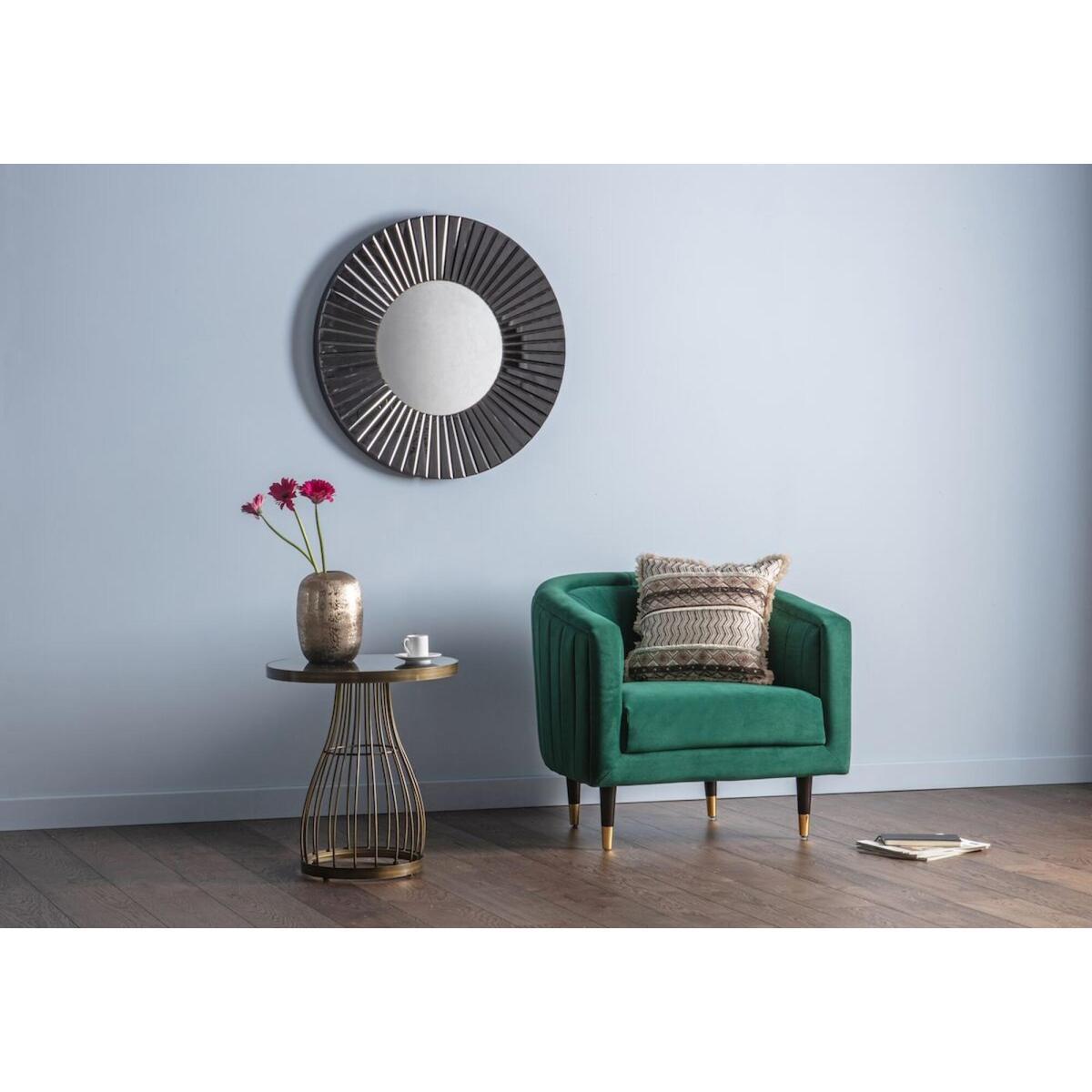Nova Round Wall Mirror in Black – image 2