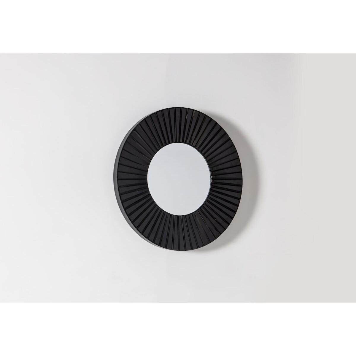 Nova Round Wall Mirror in Black – image 1