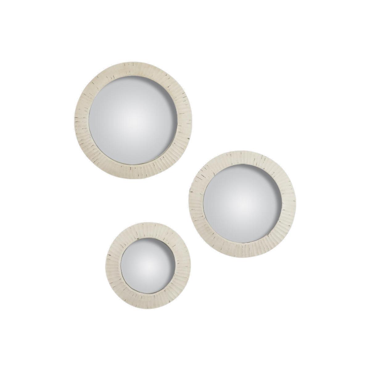Bubbly Convex Mirror in White Set of 3 – image 1
