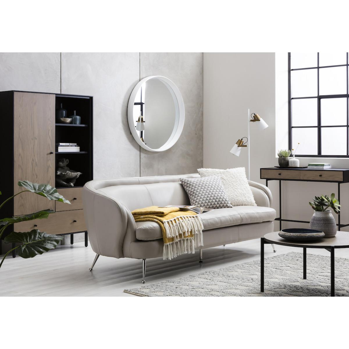 Chad Round Mirror in White – image 2